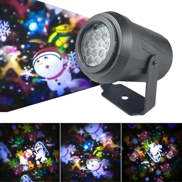 16 Mønster LED Snefnug Projektor Lys Juleprojektion Vandtæt Udendørs Lampe Sne Spotlight Til Feriefest AU plug
