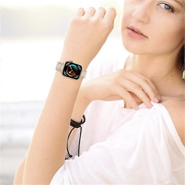 Kompatibelt metallarmband med strass för Huawei Watch Fit 3 Smartklocka Champagne