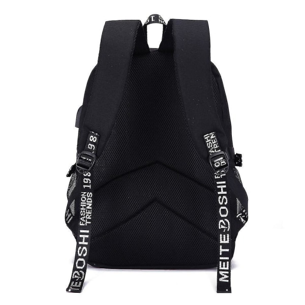 Duomi Rainbow Friend USB lataus Oxford kangaskassi koululaukku vedenpitävä opiskelija koululaukku iskunkestävä black