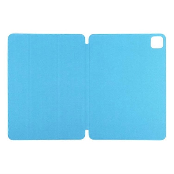 Kompatibelt Fodral för iPad Pro 11 (2024) PU Läder Tri-fold Ställ Magnetisk Stängning Tablet Skydd Azure