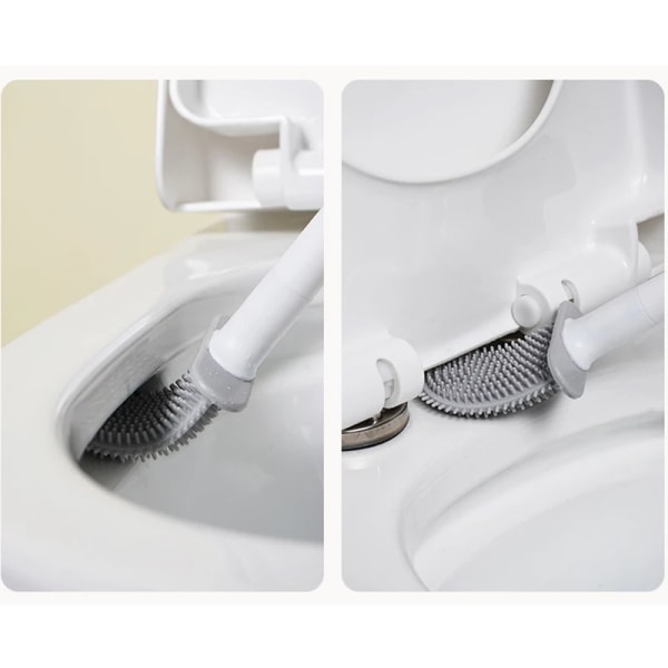 Silikon toalettborsthållare Set Läcksäker bas för badrum White