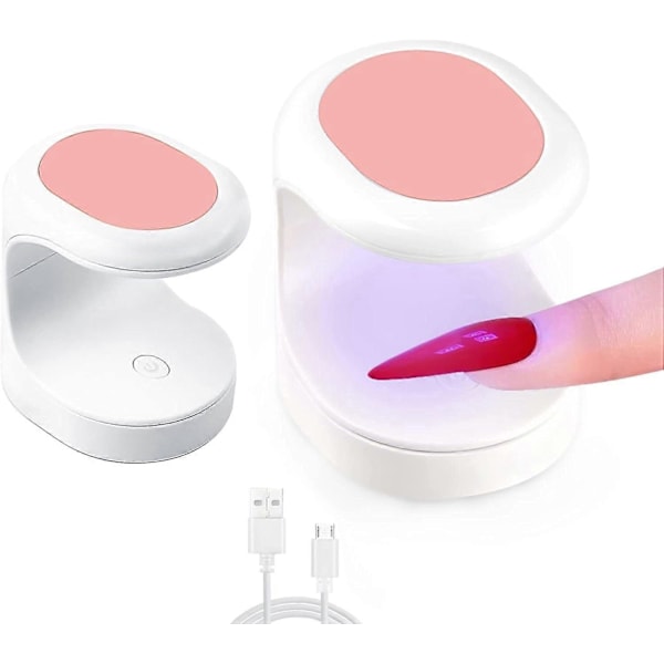 2 STK Mini UV Neglelampe, 16W Neglelak Tørrer, Bærbar LED Neglelampe til Gel Neglelak, 30s Hurtig