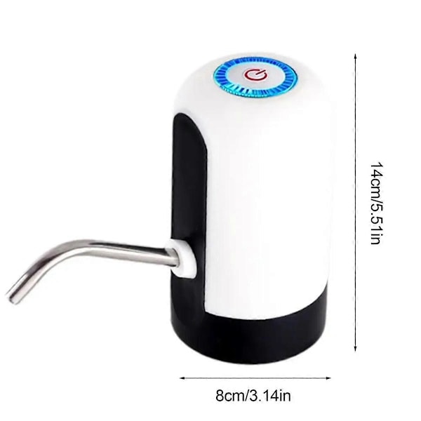 Vit/Svart Vattenflaskpump USB-laddning Automatisk Brytare Dricksvattendispenser Laddning Ett Klick Auto Sw