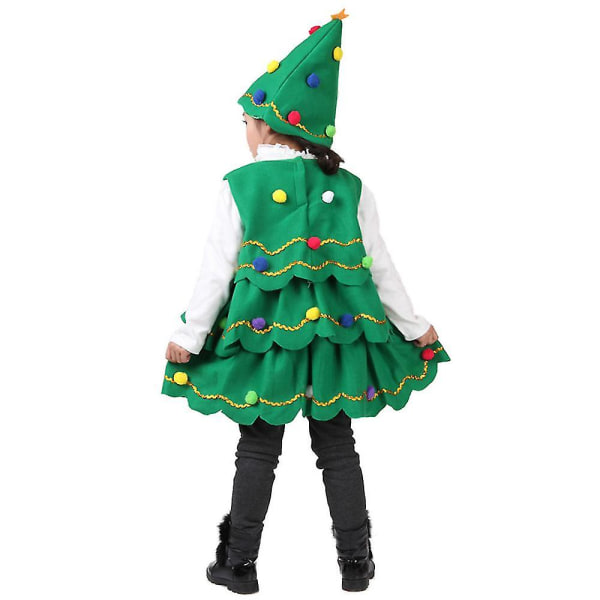 Juletræ Kostumesæt Børn Drenge Piger Udklædning Jul Cosplay Festforestilling Outfit 6-7 Years