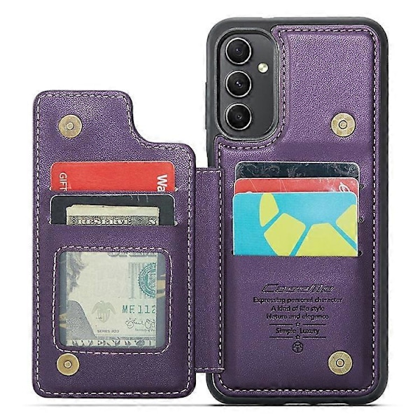 CASEME C22 Serie Kompatibel med Samsung Galaxy A54 5G Deksel RFID Lær+TPU Telefondeksel Purple