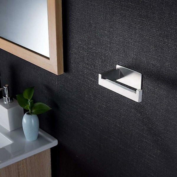 Selvklæbende Toiletpapirholder Rustfrit Stål Toiletpapirholder Toilet Rulleholder til Badeværelse