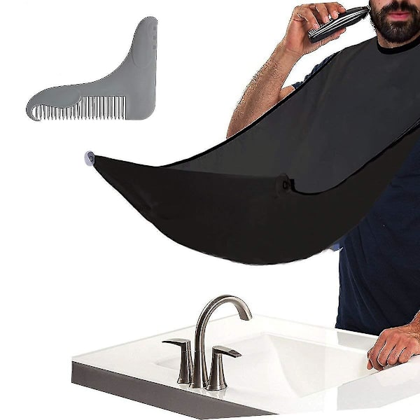 Skægfanger til trimning, skærforklæde til barbering, mustachesæt med formningsværktøj til mænds trimning af hårklippekappe
