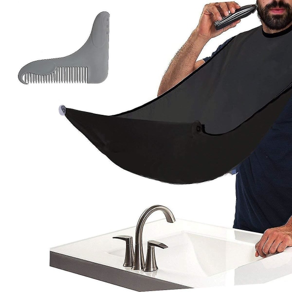 Skäggtrimmer Catcher,skägg Rakförkläde Mustasch Grooming Kit med formverktyg för mäns trimning av hårklippning Cape