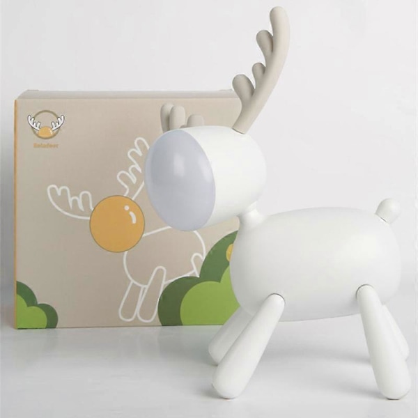 Jul Älg LED Bordslampa USB Laddning Nattlampa Universell Bordslampa (Vit)