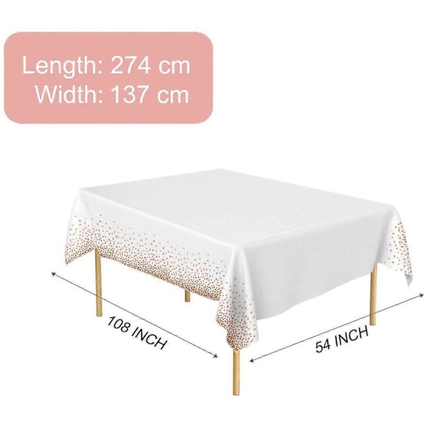 137 - 274 cm tan lille rund prik fødselsdag bryllup fest engangsdug Rose dug