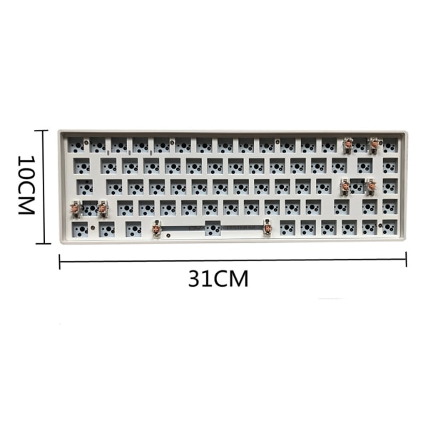 TESTER68 Trådløst Bluetooth Tastatur Hot Swap Mekanisk Tastatur Kit Gamere 2.4G DIY Til 3/5 Pin Switch Aksel Base 68 Taster White only kit