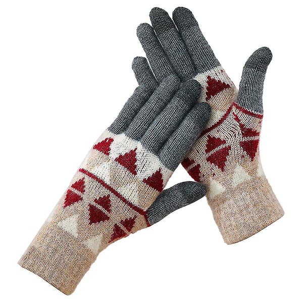 Vinter Touch Screen Handsker Blomsterprint Holder Varmen Til Kvinder Og Mænd Style3
