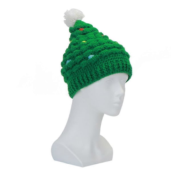 Unisex Jul Vinter Strikket Heklet Beanie Nisselue Skjeggete Luer for 1-3 År Gamle (S)