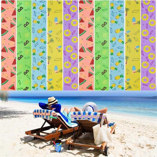 10-pack Handduksband för Strand Kryssning Stol Handduksklämmor