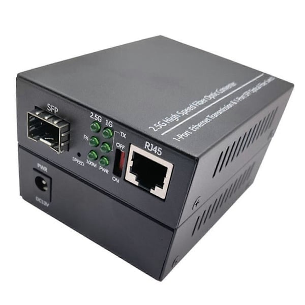 2.5G Fiber Optisk Mediekonverter Gigabit SFP Transceiver 1000Mbps Kompatibel med Vanlig E/GPON EU