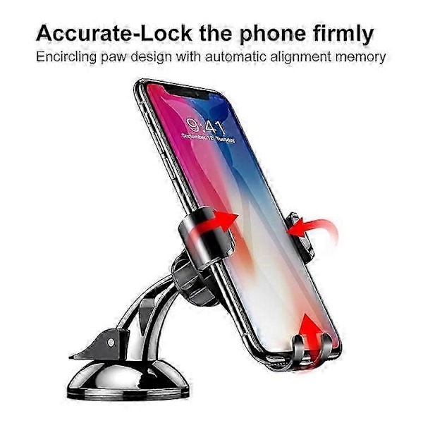 BASEUS Universal Gravity Bilholder Mobiltelefonholder med Klemme Kompatibel til iPhone/Samsung Red