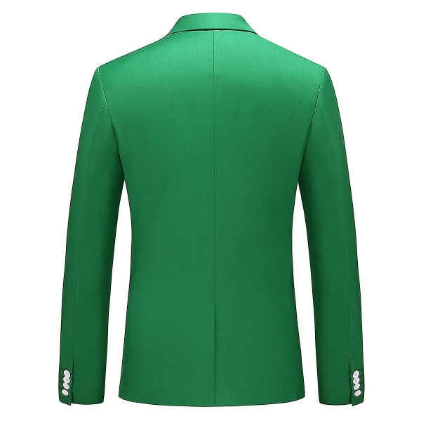 Herre Slim Fit Business Casual Blazerjakke med én Knap Green M