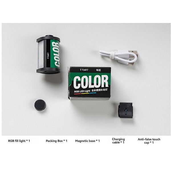 RGB Fyllys RGB LED-lys Magnetisk Feste Fullfarge Retro Filmstil Mini LED Videolys 300mAh