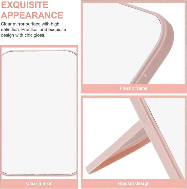Bærbart Makeupspejl Foldbart Kompakt Bordmakeupspejl (Beige)
