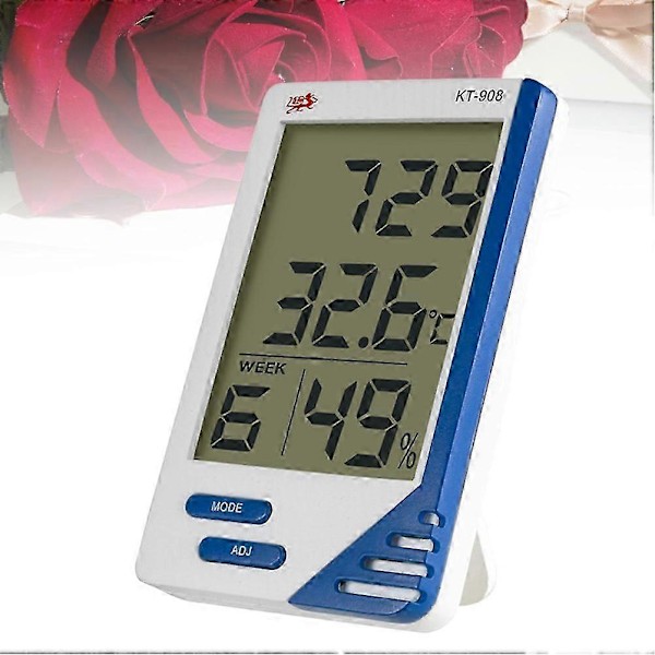 KT-908 LCD Elektronisk Temperatur Fugtighedsmåler Digitalt Termometer Hygrometer til Hjemmet Indendørs