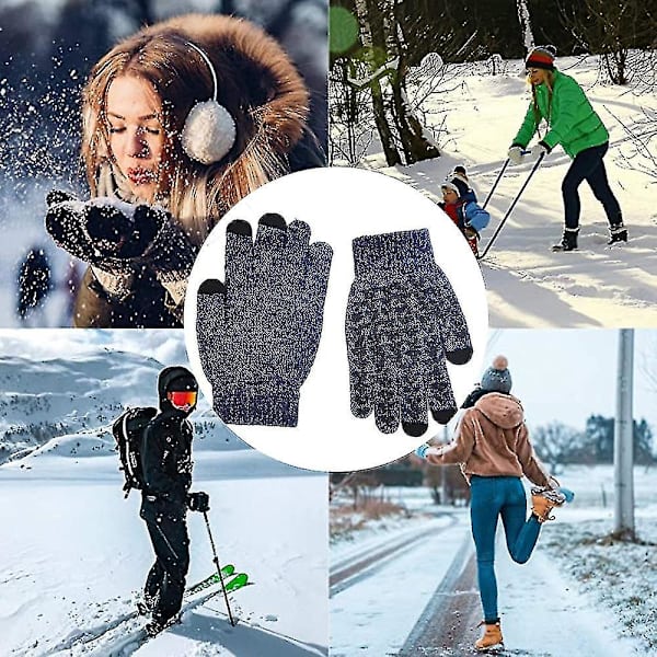 Vinterhandskar för män och kvinnor - Pekskärmshandskar med halkfri silikongel M