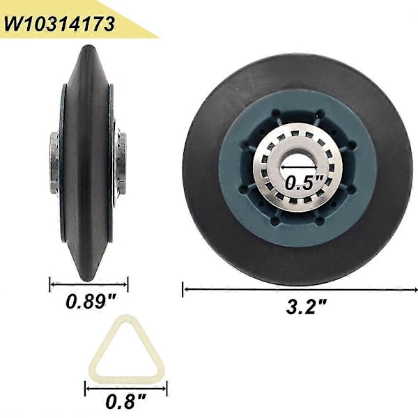 1 Styck Lämplig för W10314173 Torktummeltrumhjul Lämplig för W10314173 8536973 8536974 AP6019303 PS
