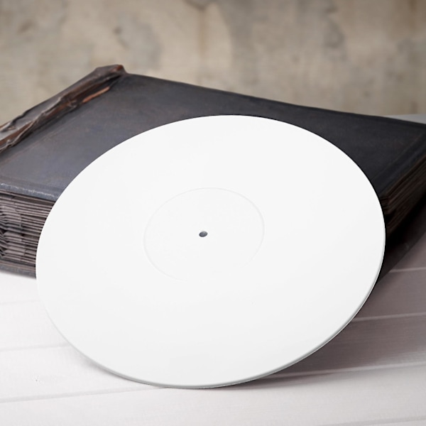 Akryl Slipmat for Platespillere - 2,5 mm Tykk Gir Strammere Bass - 12-tommers Platematte (hvit)