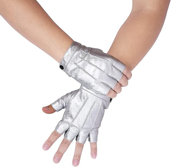 Herre PU Lær Punk Halv Finger Snap Performance Hansker