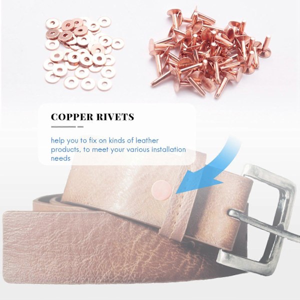 50 Set Kopparnitar och Brickor, Läderbälten Plånböcker, Kopparnitar i Läder, Läder DIY Hantverk S