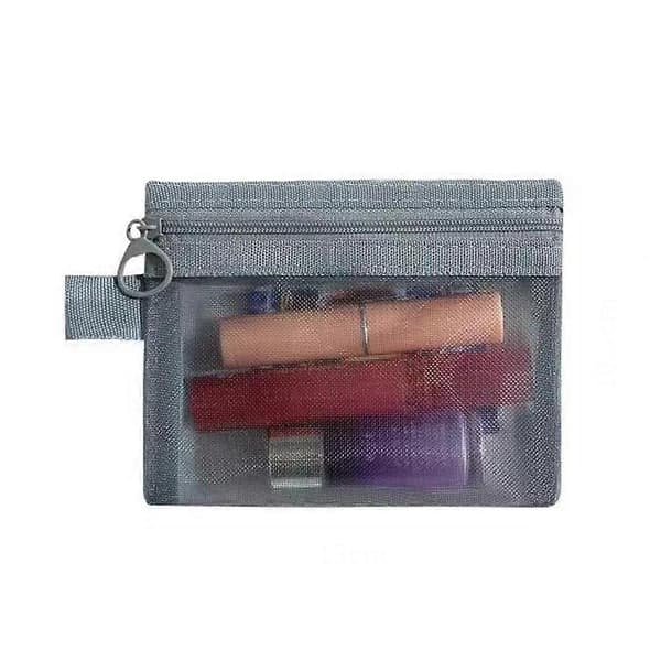 Forenklet koreansk version mesh makeuptaske, bærbar opbevaringstaske Grey S