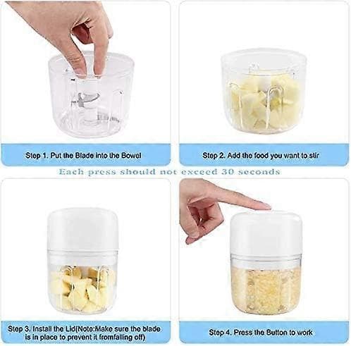Mini Elektrisk Hackare, 250ML Mini Mixer Kött Hackare, Elektrisk Morotsrivare Grönsaksskärare Multi