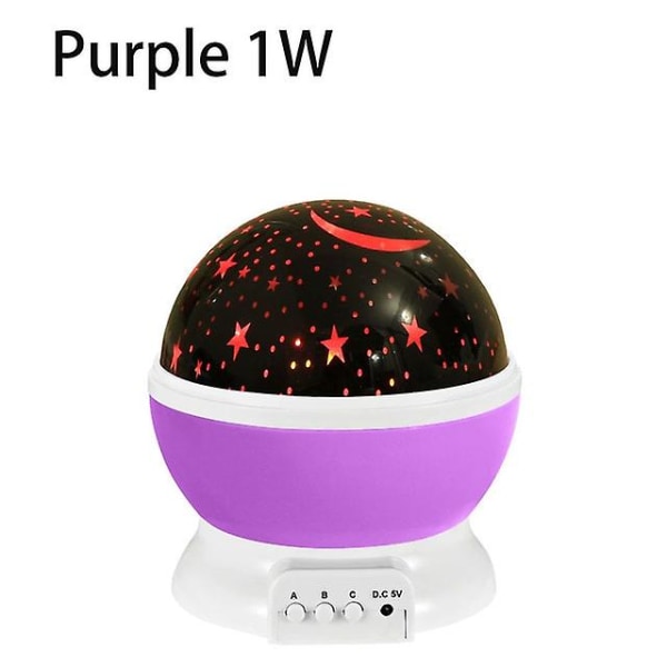 Stjerneprojektor Nattlys Roterende Himmelmåne Projeksjonslampe Galakse Nattlamper Stjernelys Julelys For Barn Gave Purple