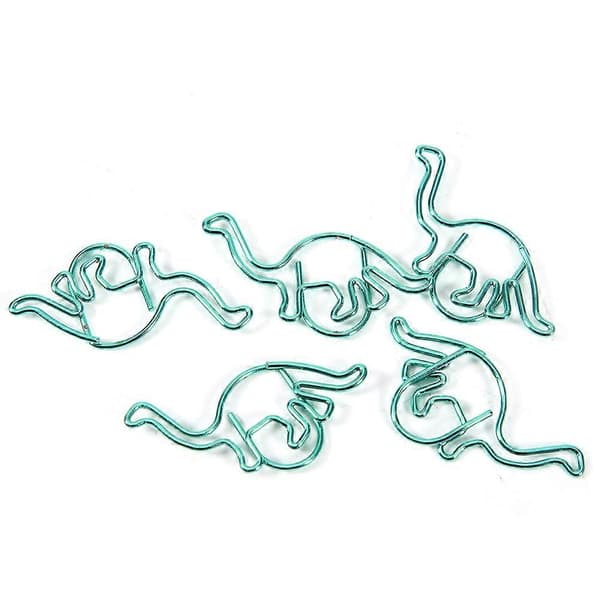 12 stk. dinosaurformede papirclips belagte multifunktionsclips