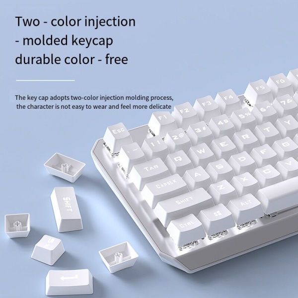 TK87 mekanisk tastatur 87-tasters fullt utbyttbart kablet gamingtastatur Camel