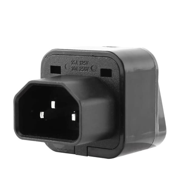 IEC 320 C14 til universal hun strømadapter AC strømstik, Sort
