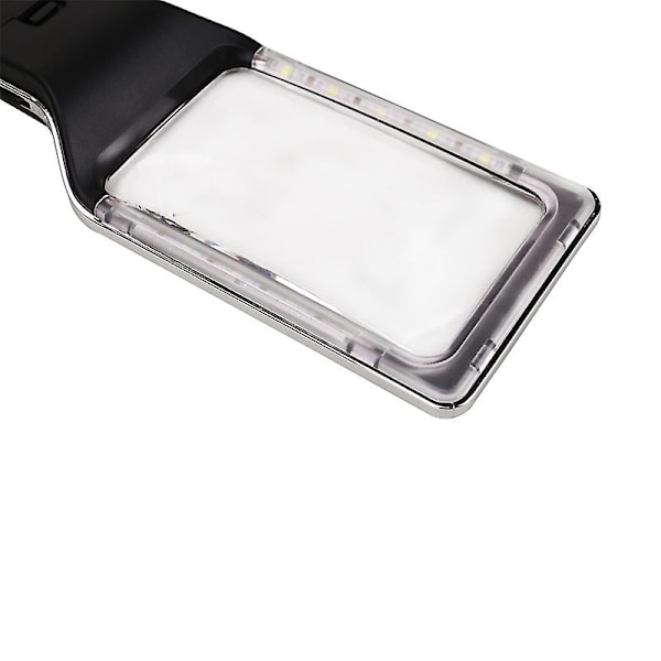 Firkantet håndholdt bærbar forstørrelsesglass med svigermorspeil og LED-lys for eldre til å lese, reparere og lese aviser