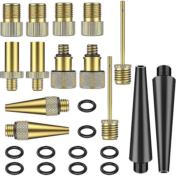 24 st Mässing Cykelpump Adapter Set - Ventiladapter Konverteringskit
