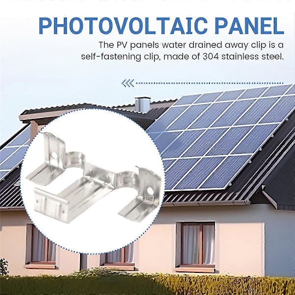 20 st Fotovoltaisk Panel Dräneringsspänne Platt Solpanel Vattenavloppsklämma för Solpanel Dränering