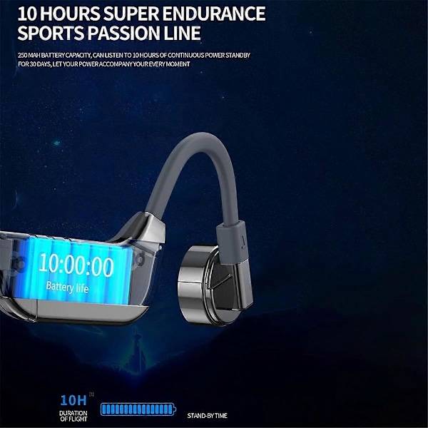 Bone Conduction Bluetooth Øretelefon Dial Plug in Ear Sports Trådløs Langvarig Kontinuitet K9 Pro Bluetooth Øretelefon