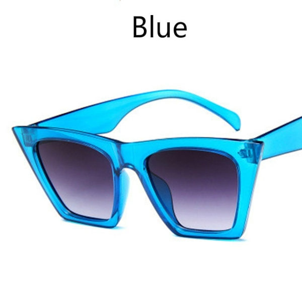 Dam Nya Cat Eye Solglasögon Unisex Retro Fyrkantig Ram Överdimensionerade Glasögon UV402 Chroma Glasögon Reseglasögon Blue Style3
