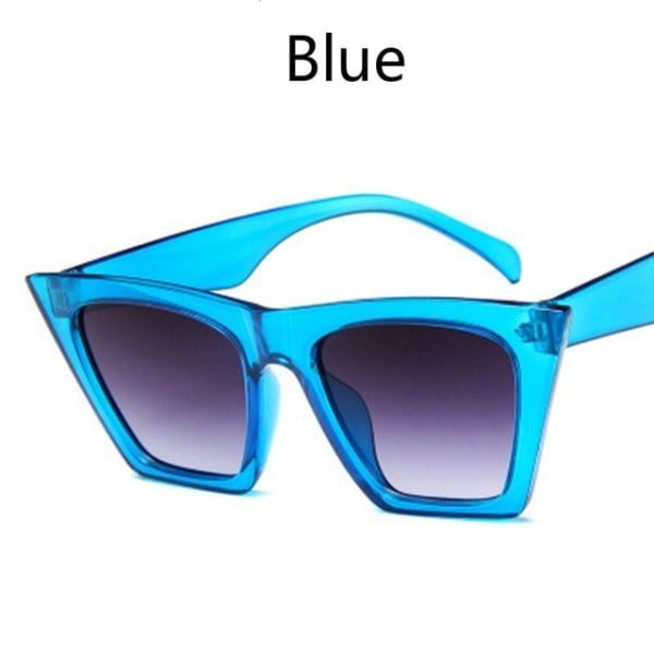 Dame Nye Cat Eye Solbriller Unisex Retro Firkantet Stel Oversized Briller UV402 Chroma Briller Rejsebriller Blue Style3