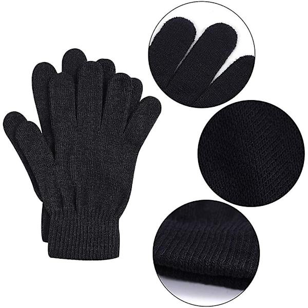 16 Par Vuxen Vinterstickade Magiska Handskar Fullfinger Stretchiga Varma Handskar
