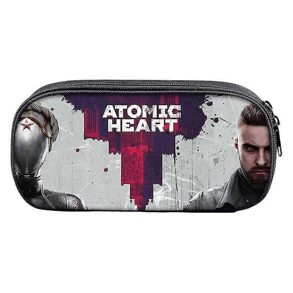 Atomic Heart Pennfodral Anime Studenter Fodral Stora Pennväskor Stor Kapacitet Enkellagers Förvaring Skolmaterialväska B