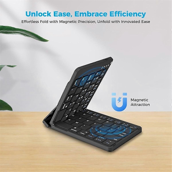 Sammenleggbart Bluetooth-tastatur, universelt sammenleggbart tastatur for mobiltelefoner og nettbrett, kan enkelt Sw