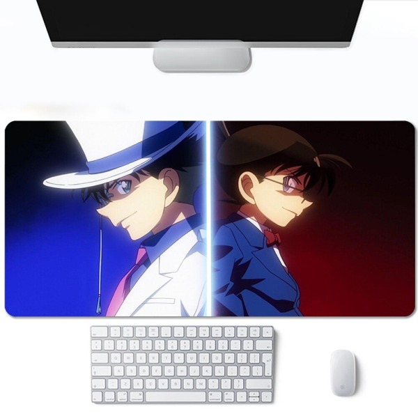 Anime Detektiv Conan Spelmatta Tillbehör Gamer Full Gummi Musmatta Matta 2mm Tjock Tangentbord Skrivbordsunderlägg A7 300x800x2mm