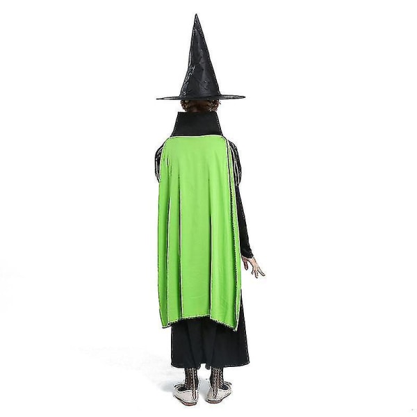 Heksekjole Halloween Kostyme Deluxe Sett Med Hatt For Jenter 140cm