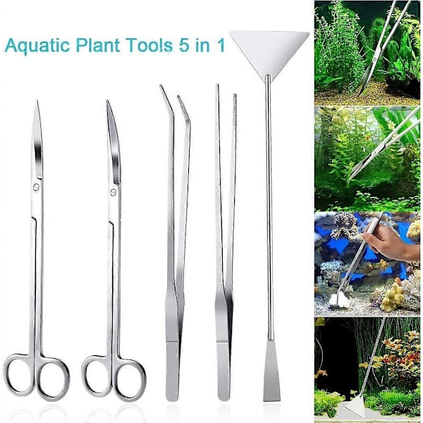 Växtverktygsset i rostfritt stål Akvarium Fisk Tank Aquascaping Pincett Sax Kit