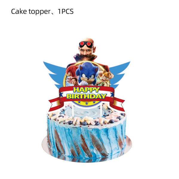 Nya Tecknade Sonic Kalas Tillbehör Pojkar Födelsedagsfest Engångsservis Set Papperstallrik Mugg Servetter Baby Shower Dekorationer Flags 24pcs