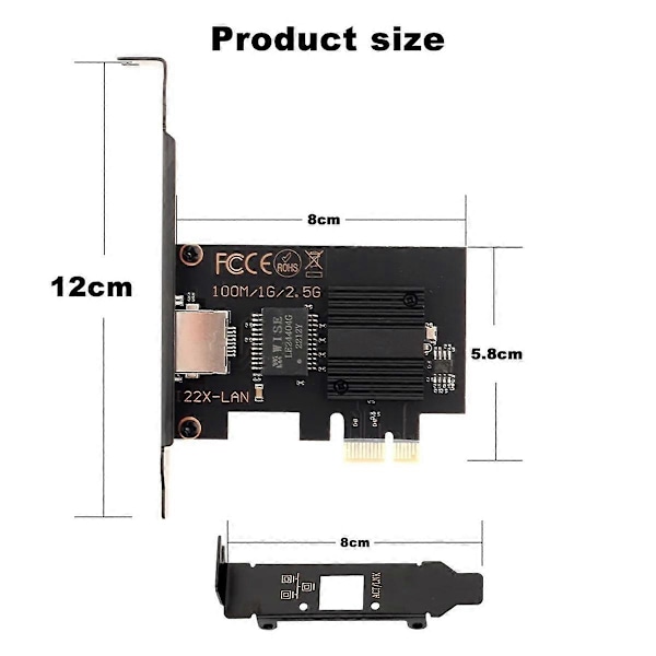 2500Mbps PCI-E til RJ45 Netværkskort I226 Chip Gigabit Ethernet 100/1000/2500Mbps RJ45 LAN PCIe Adap