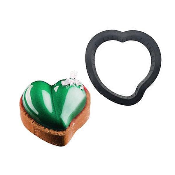 12 stk. Hjerteformede Tærteringe Varmebestandige Perforerede Kage Mousse Ringe Non-stick Bageforme Mini Ca
